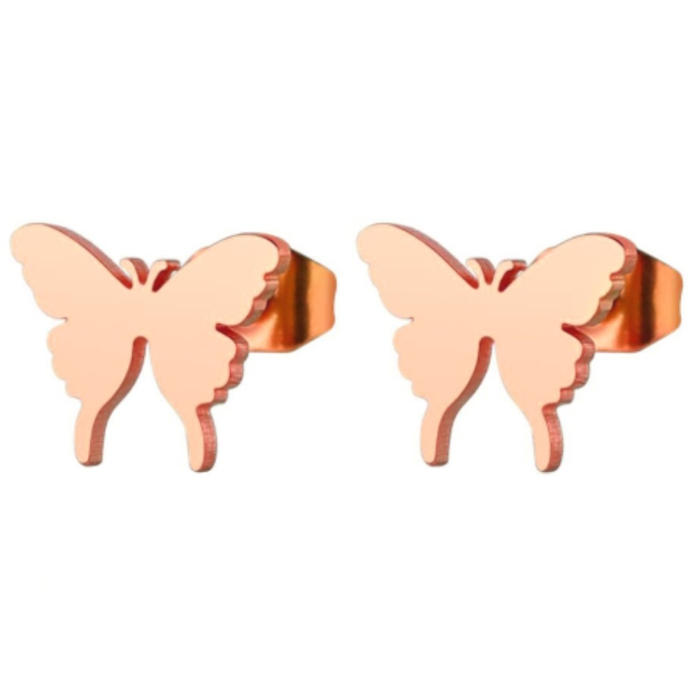 Rose Gold Butterfly Earrings